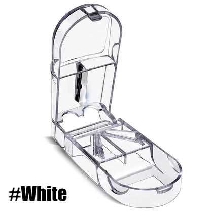 New Pill Cutter, Professional Pill Splitter for Cutting Small Pills or Large Pills in Half, Doubles as a Pill Box for Tiny Pills