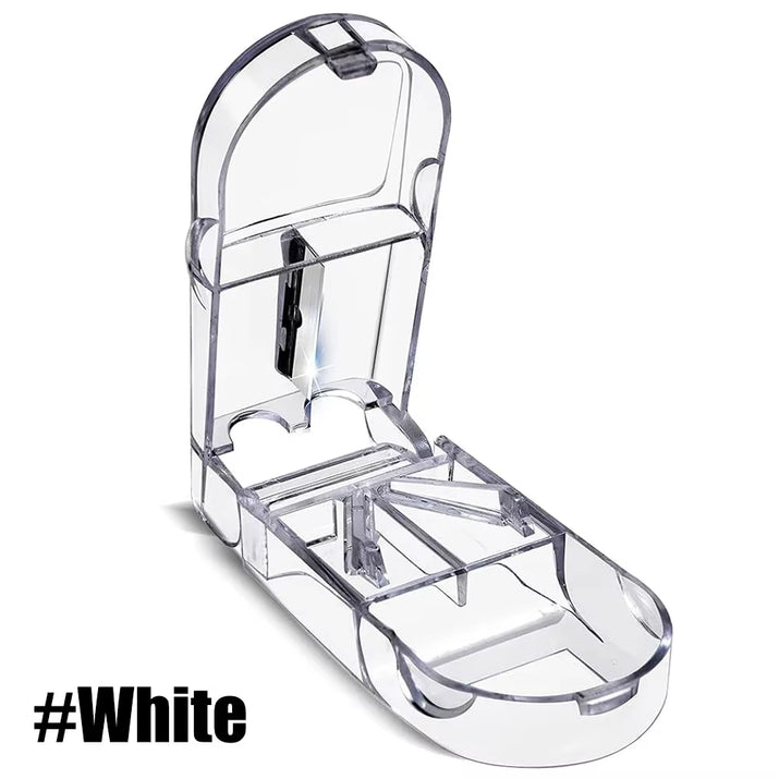 New Pill Cutter, Professional Pill Splitter for Cutting Small Pills or Large Pills in Half, Doubles as a Pill Box for Tiny Pills