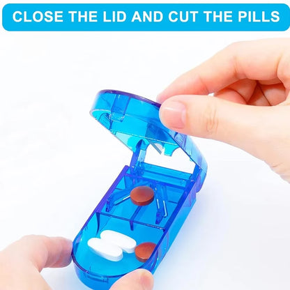 New Pill Cutter, Professional Pill Splitter for Cutting Small Pills or Large Pills in Half, Doubles as a Pill Box for Tiny Pills