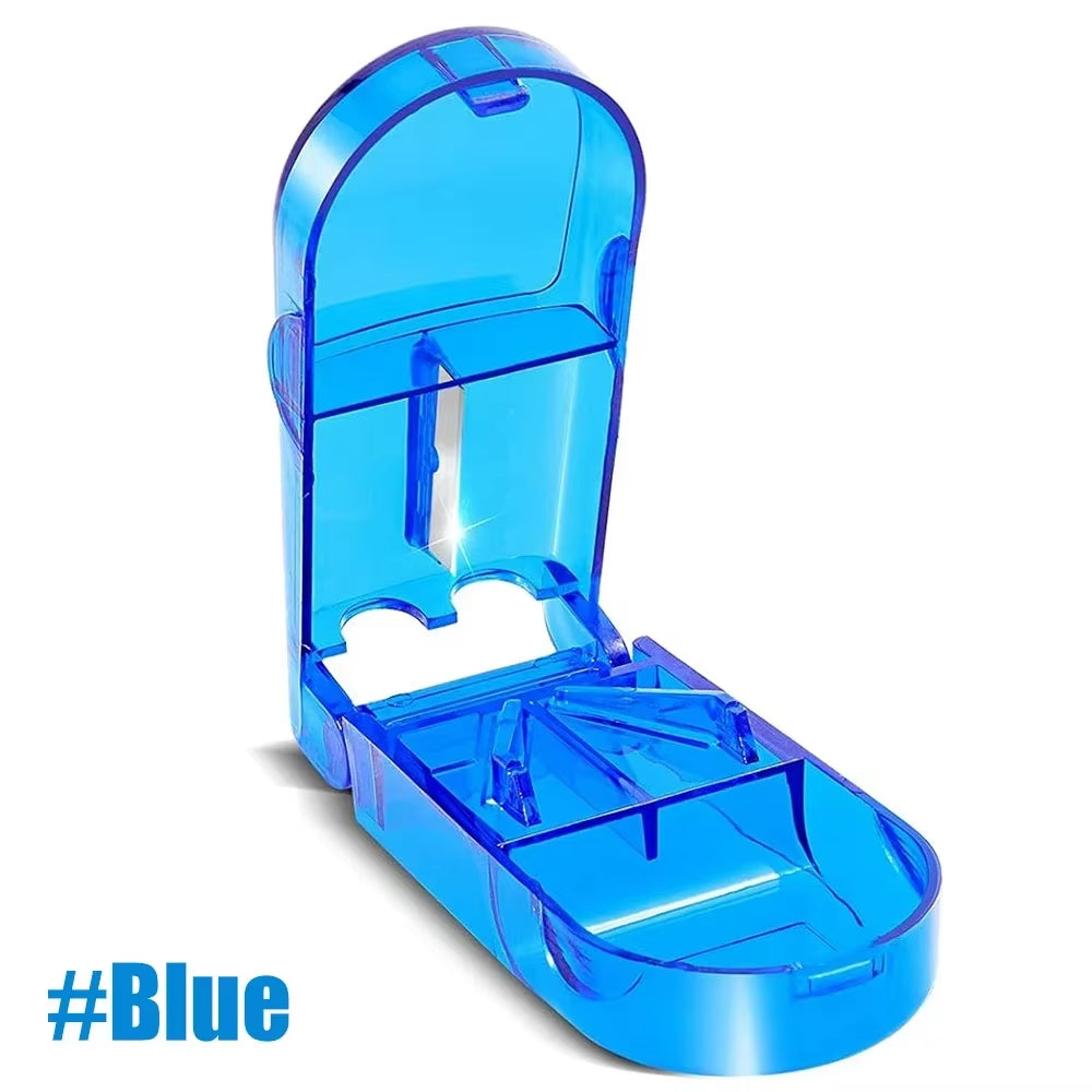 New Pill Cutter, Professional Pill Splitter for Cutting Small Pills or Large Pills in Half, Doubles as a Pill Box for Tiny Pills