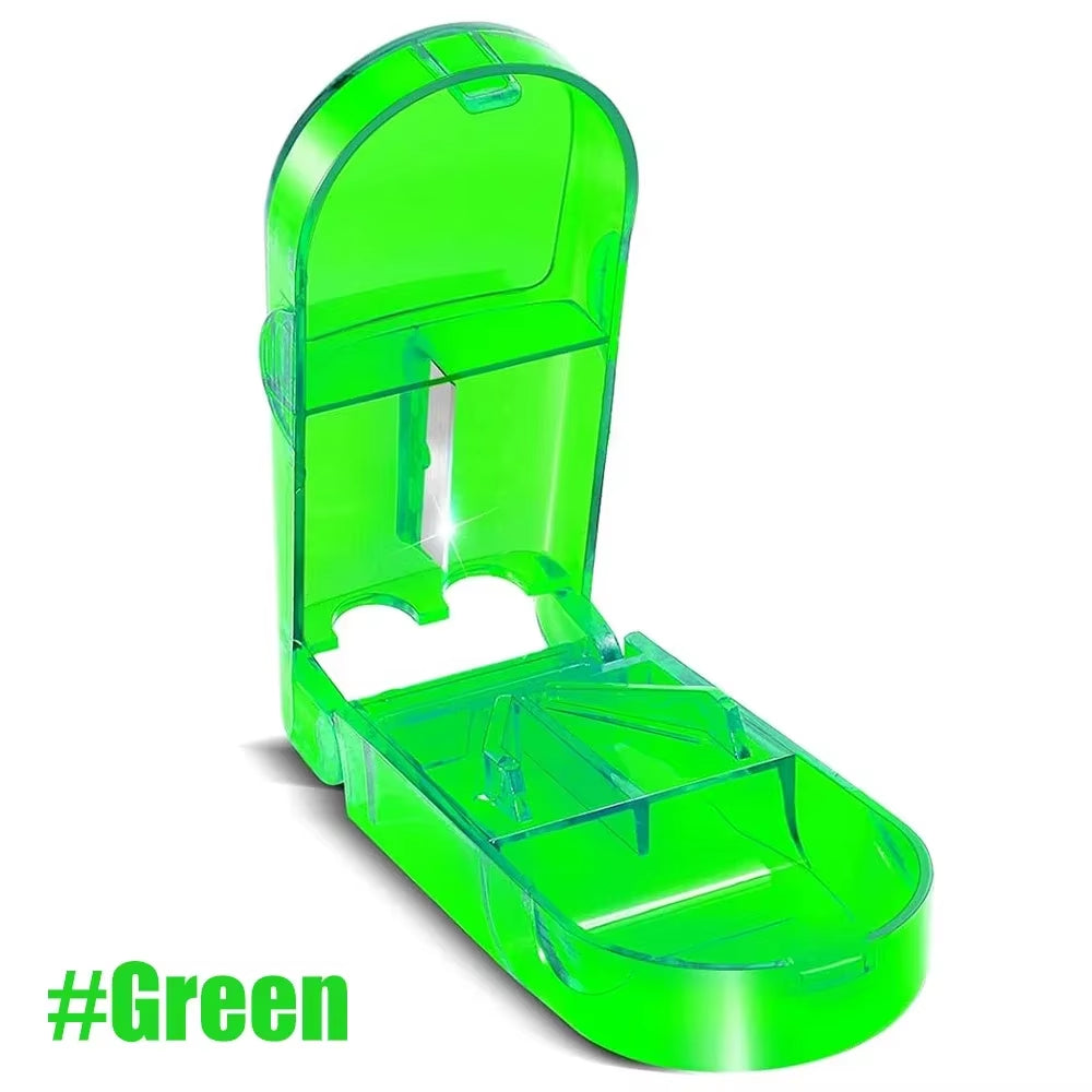 New Pill Cutter, Professional Pill Splitter for Cutting Small Pills or Large Pills in Half, Doubles as a Pill Box for Tiny Pills