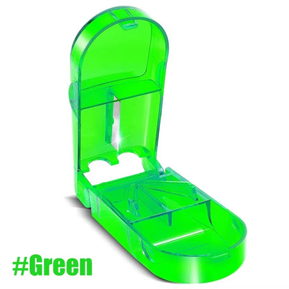 New Pill Cutter, Professional Pill Splitter for Cutting Small Pills or Large Pills in Half, Doubles as a Pill Box for Tiny Pills